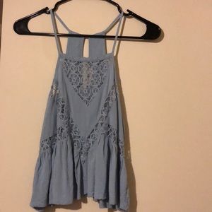Light blue crochet tank